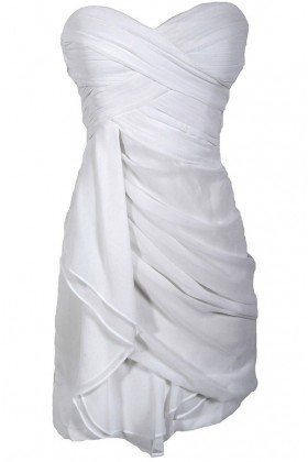Dreaming of You Chiffon Drape Party Dress in White